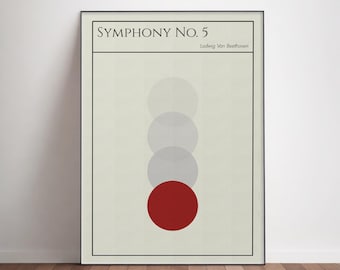 Beethoven Symphony No. 5 Poster: Abstract Minimalist Classical Music Art