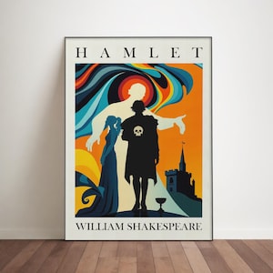 Shakespeare Hamlet Poster. William Shakespeare Art Print. Matisse Inspired Premium Matte Poster. Bibliophile Gift Home Library Wall Art