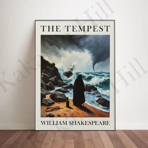 The Tempest Poster: William Shakespeare Classic Literature Matte Book Cover Art