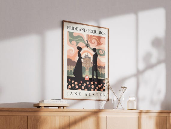 Pride and Prejudice Poster: Matisse Inspired Jane Austen Book