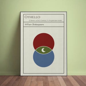 Cytat Otella Szekspira Sztuka Ścienna. Abstrakcyjny Minimalistyczny Projekt. Plakat Premium \ Zamontowane Płótno. Literatura Prezent Domowy Biblioteka Literacki Dekor