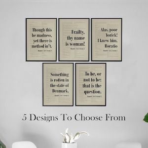 Hamlet Quote Poster: Shakespeare Famous Lines - Matte Finish