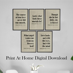 Shakespeare Quote Prints: A Midsummer Night's Dream Art (Digital Download)