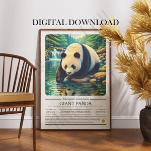 Giant Panda Poster Digital Download: Educational Wildlife Infographic