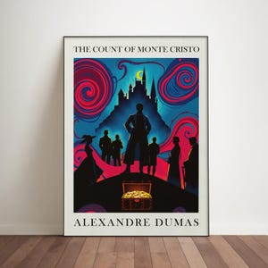 The Count of Monte Cristo Poster. Matisse Inspired Premium Alexandre Dumas Matte Poster. Bibliophile Gift Home Library Art Print. Literature