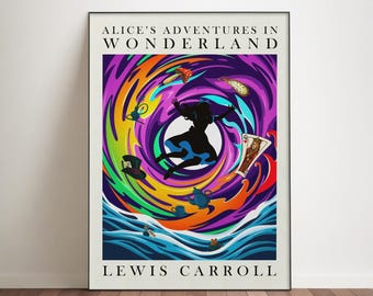 Alice in Wonderland Poster, Lewis Carroll Matte Print