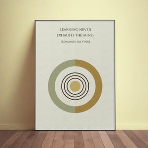 Esaurisce la mente, citazione di Leonardo Da Vinci Poster Premium / Tela. Arte murale ispiratrice. Regalo motivazionale rinascimentale. Decorazione astratta
