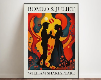 Romeo en Julia-poster: Shakespeare-ontwerp, Matisse-stijl