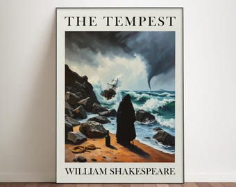 The Tempest Poster: William Shakespeare Classic Literature Matte Book Cover Art