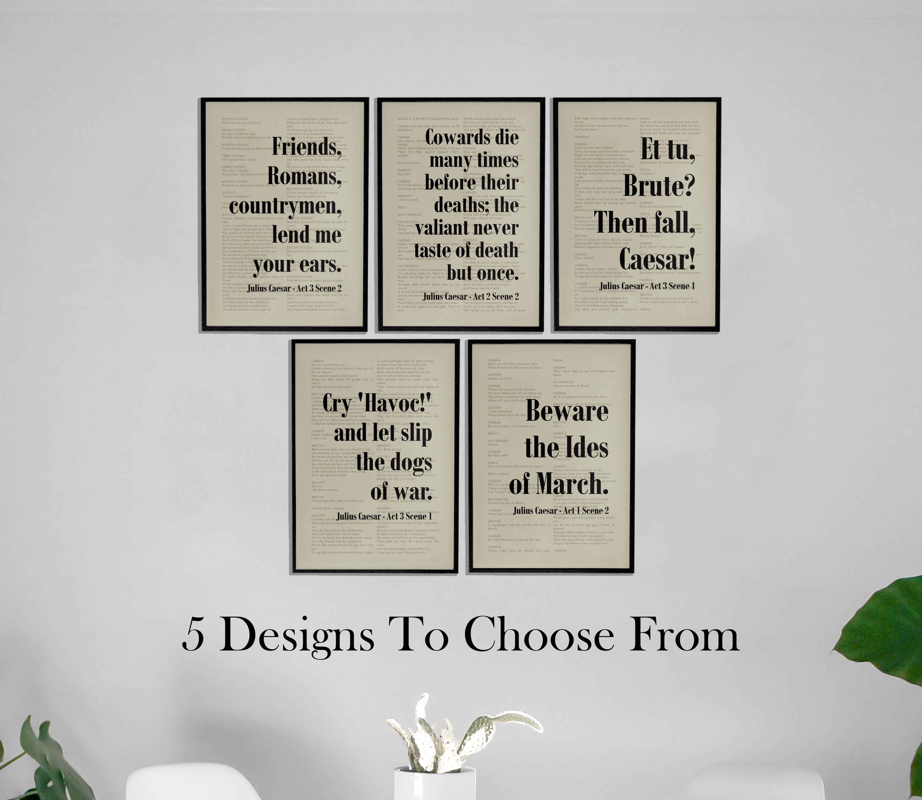 Julius Caesar Quote Poster: Shakespeare Famous Saying - Matte