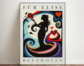 Beethoven Für Elise Poster: Matisse Inspired Classical Music Design