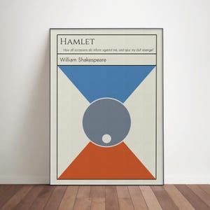Hamlet Wandkunst. Abstraktes Minimalistisches Premium Shakespeare Poster Leinwand. Literatur Geschenk. Shakespeare-Zitat. Hausbibliothek Bibliophile Dekor