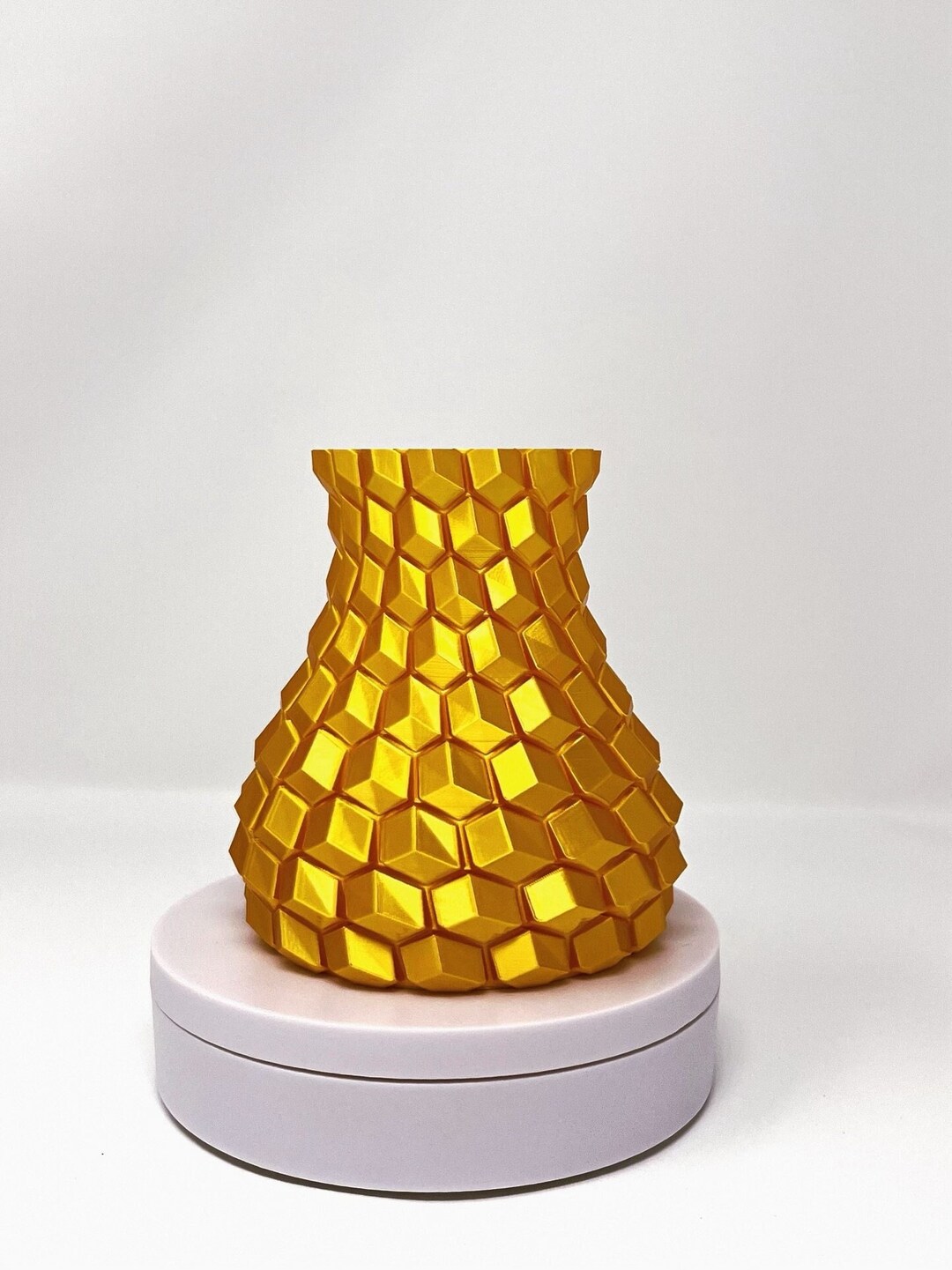 3D Printed Gold Decorative Vase Etsy