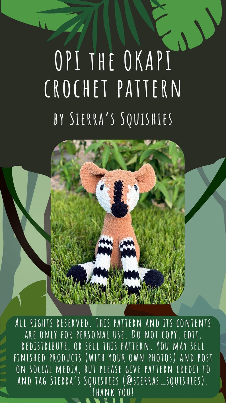 Okapi Animal Pattern Opi the Okapi *crochet PATTERN* - Etsy