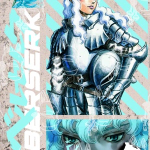 7 Berserk Anime Character T-Shirt Design Collection, Bundle anime sublimation design JPG, PDF image 8