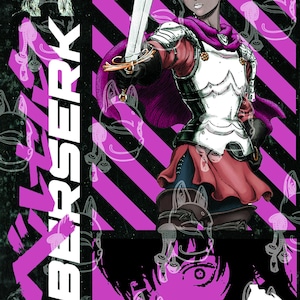 7 Berserk Anime Character T-Shirt Design Collection, Bundle anime sublimation design JPG, PDF image 7