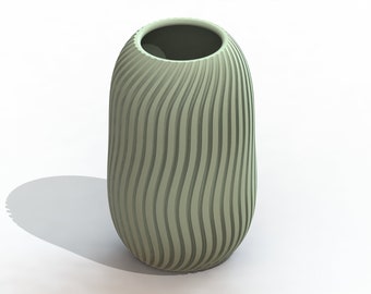 Minimalist Wave Styled Vase | Vase STL File for 3D Printing