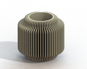 Modern Fin Styled Vase | Vase STL File for 3D Printing