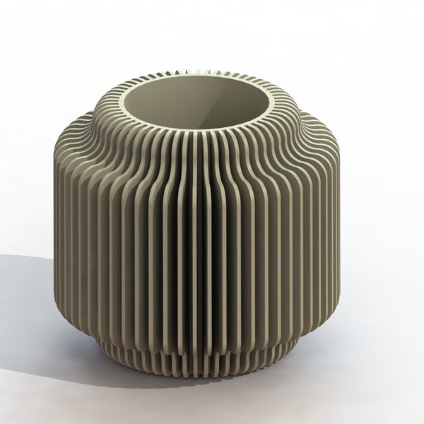 Modern Fin Styled Vase | Vase STL File for 3D Printing