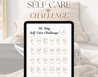30 Day Self Care Challenge Printable | Mental Health & Wellness Journal | Daily Self Care Tracker | Instant Download PDF