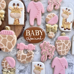 Giraffe baby shower Cookies