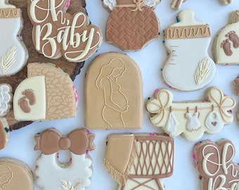 Tans baby shower cookies