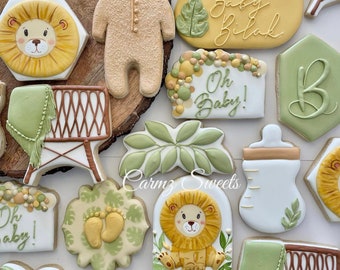 Lion Baby Shower Cookies