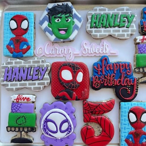 Super hero Spidey and Friends cookies