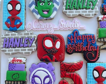 Super hero Spidey and Friends cookies