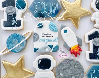Outer space  birthday cookies