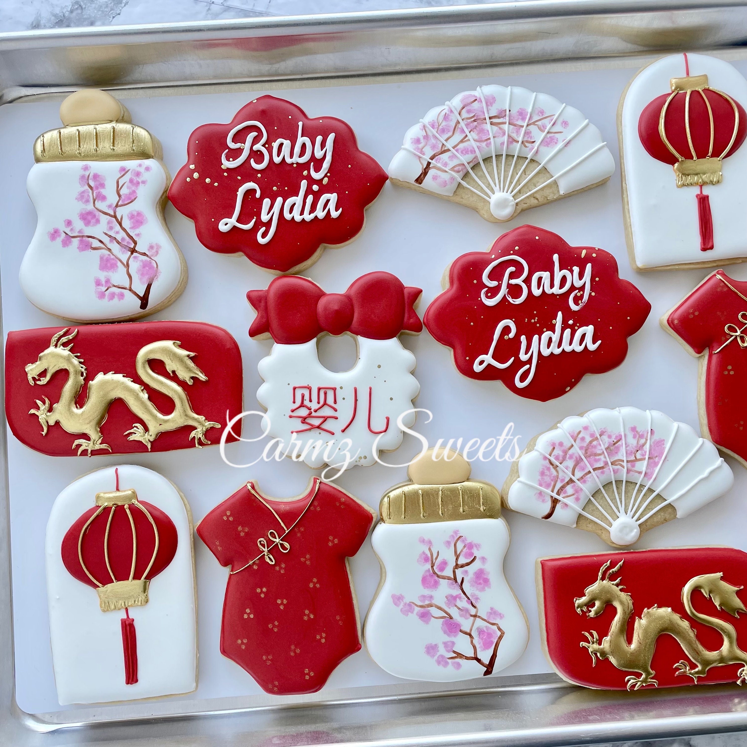 赤目天使 Baby D-Cookie Classic Chinese Theme Baby Shower Cookies - Etsy