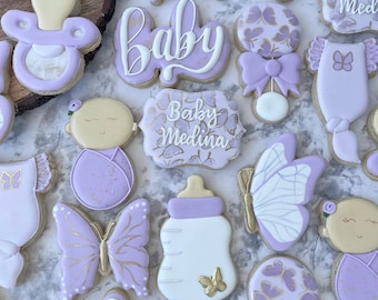 Butterfly Baby Shower Cookies