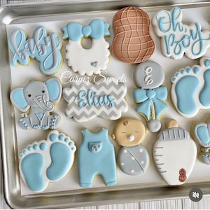 Elephant Baby Shower Cookies-