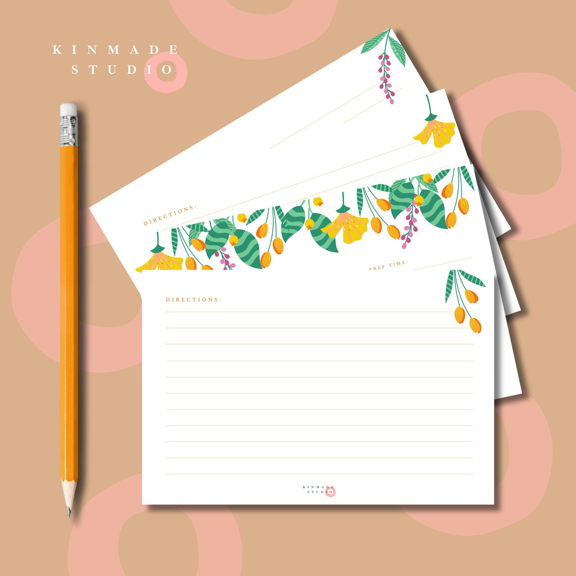 Printable Recipe Card Template, Instant Download, Recipe Cards 4x6 ...