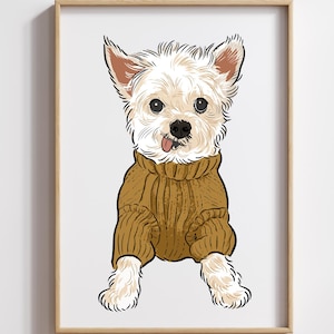 Watercolor Custom Pet Portraits Hand-drawn Using Pet Photo Personalized Digital Dog Portraits Cat Portraits Custom Pet Art Pet Drawing