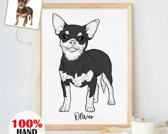 Custom Pet Line Art: Dog Portrait from Photo (Digital Download)