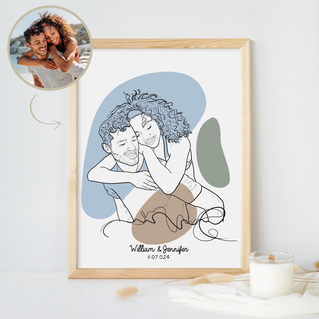 Custom Single Line Personalized Drawing, Custom One Line Drawing , One Line Portrait ...