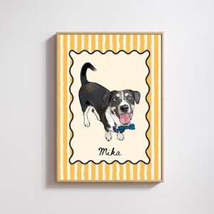 Custom Badly Drawn Pet Portrait, Personalized Cute Cat Portrait, Unique Pet Poster, Digital Printable Cat Portrait, Cutest Mom Gifts