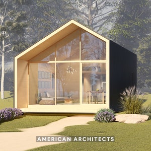 Tiny House Plans, Modern Cabin,  18x30 |  600SF, Loft Bedroom, Professional Architect Designed, Instant PDF Download, Self Build Blueprints