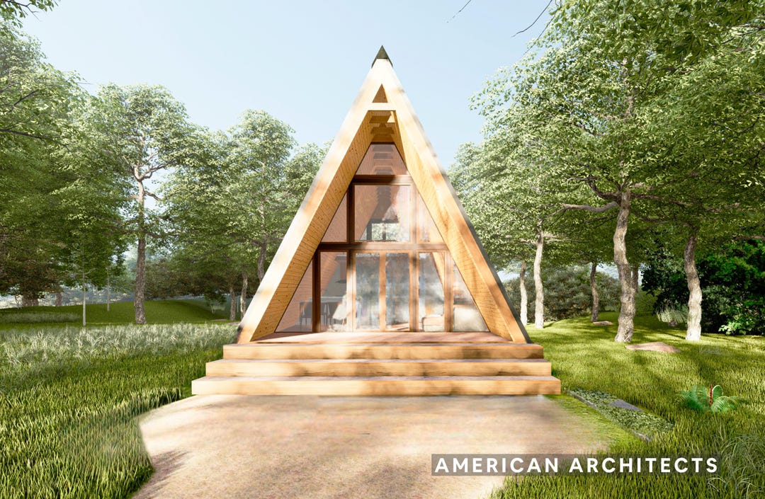 Modern A-frame Cabin Plans – 2 Bedroom DIY Blueprint (PDF Download) - Etsy