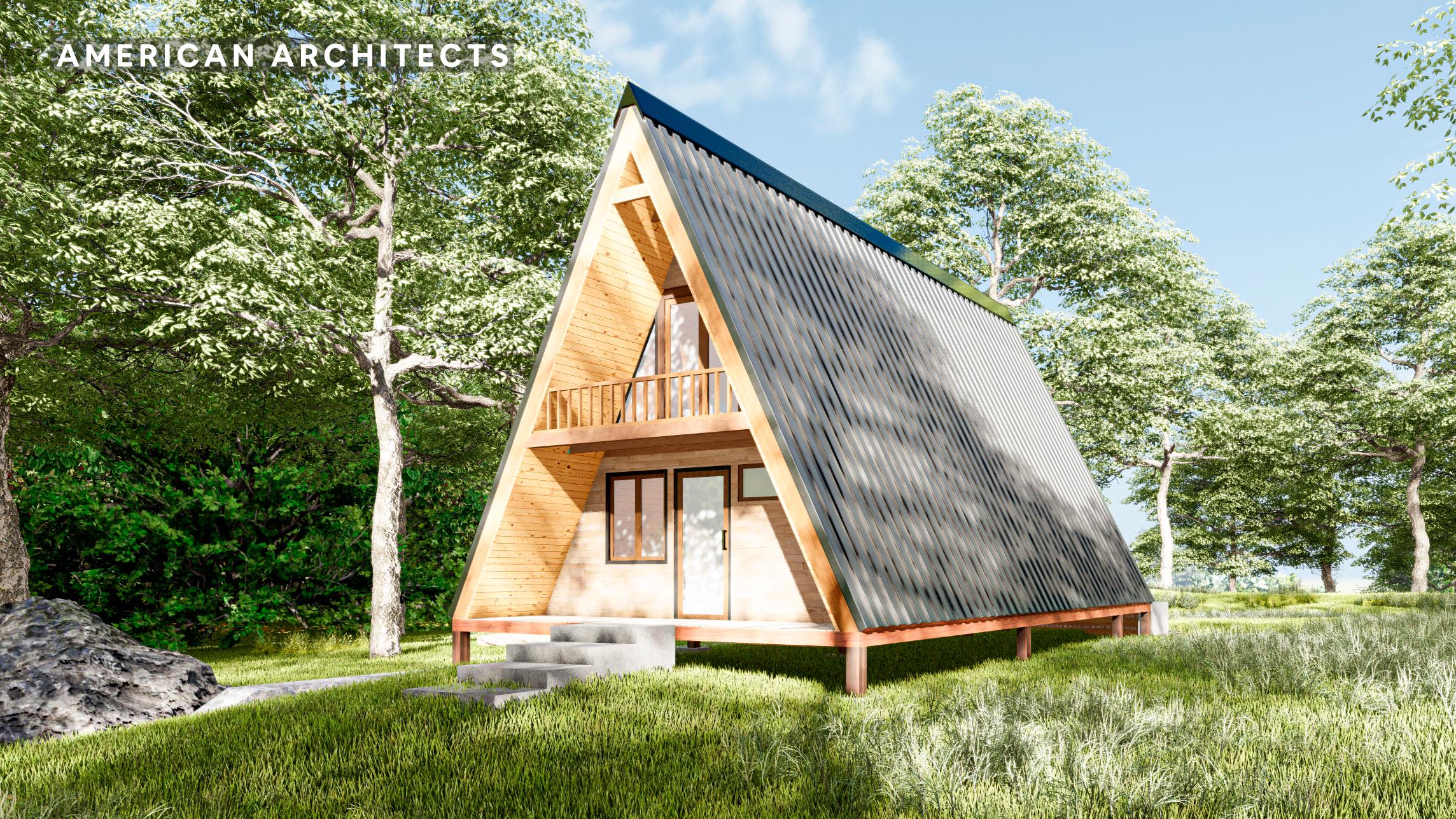 Modern A-frame Cabin Plans – 2 Bedroom DIY Blueprint (PDF Download) - Etsy
