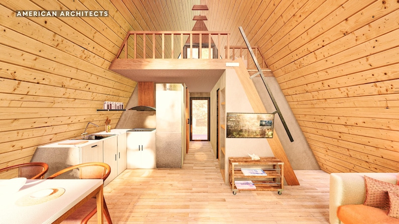 Modern A-frame Cabin Plans – 2 Bedroom DIY Blueprint (PDF Download) - Etsy