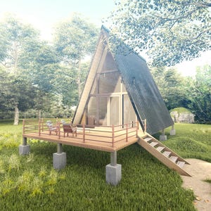 A-Frame Cabin Plans: 455 SF Tiny Home Blueprint (PDF Download) image 10
