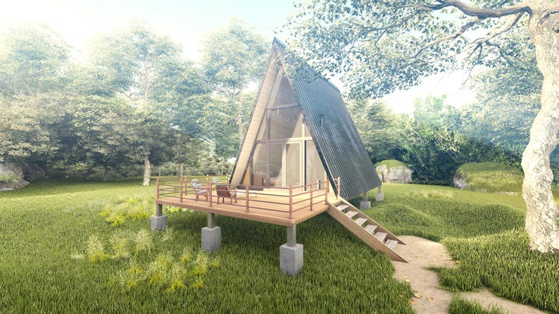 A-Frame Cabin Plans: 455 SF Tiny Home Blueprint (PDF Download) image 10