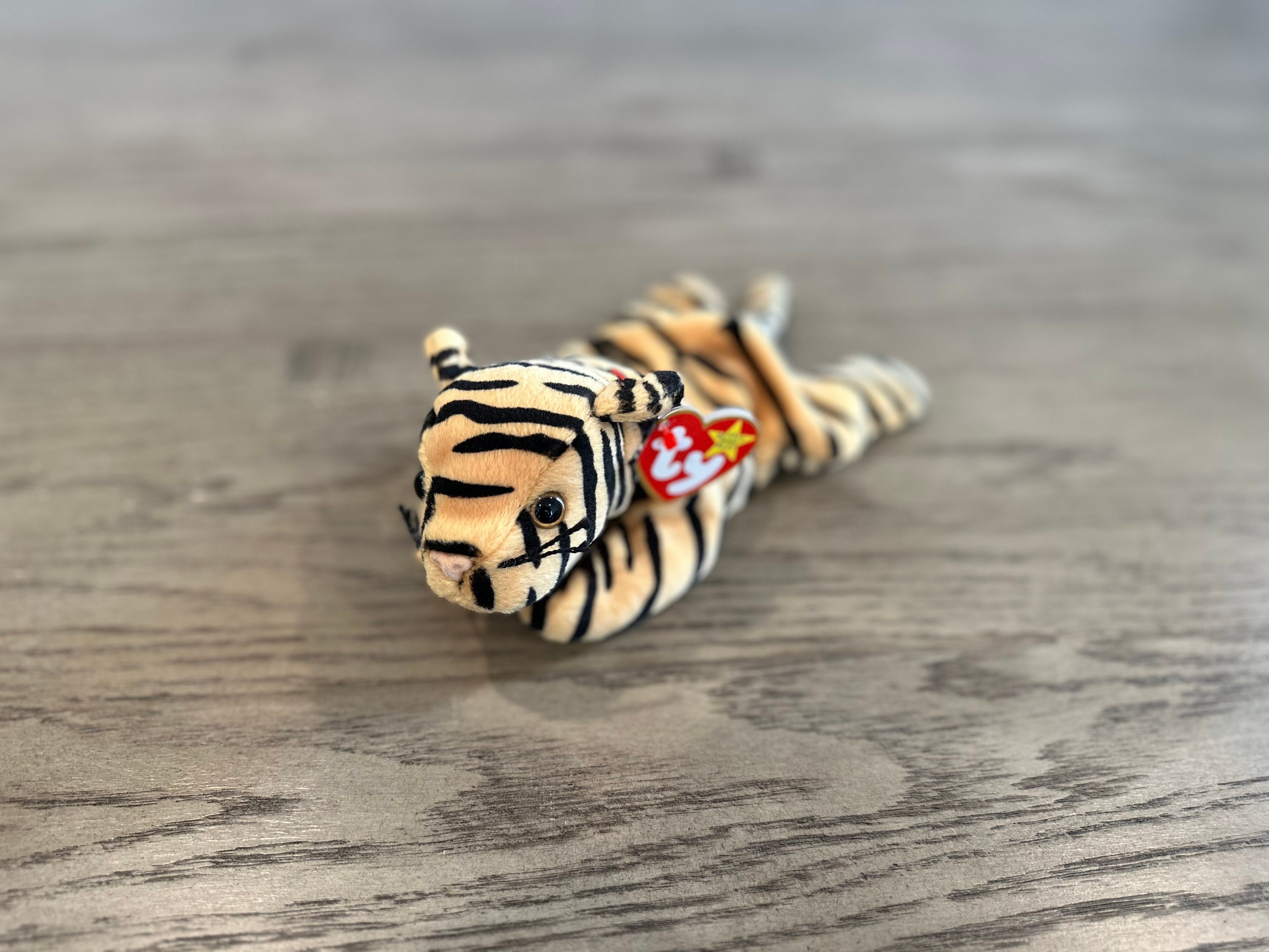 Exclusive Vintage Ty Beanie Baby - "Stripes" the Tiger - A Rare Collectible Plush Toy