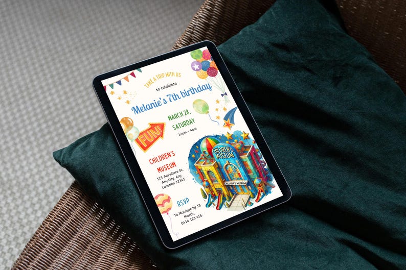 Museum Invitation, Museum Birthday Party, Kids Museum Party, Museum ...