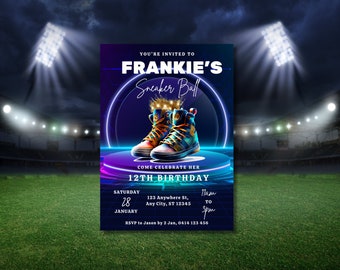 Sneakers Ball Birthday Party Invitation, Sneakers Gala Party Invite, Sneaker Ball Event, Digital Invites, Editable Template
