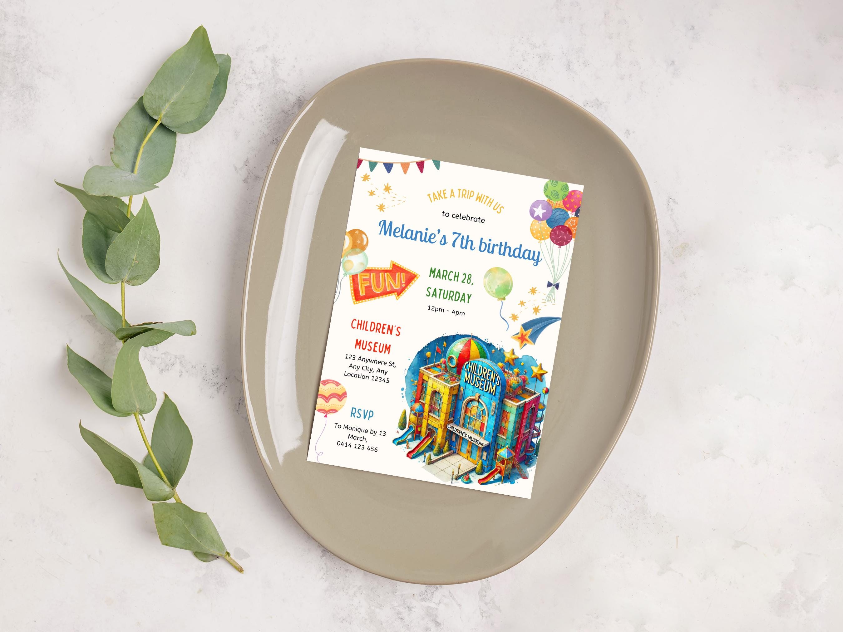 Museum Invitation, Museum Birthday Party, Kids Museum Party, Museum ...