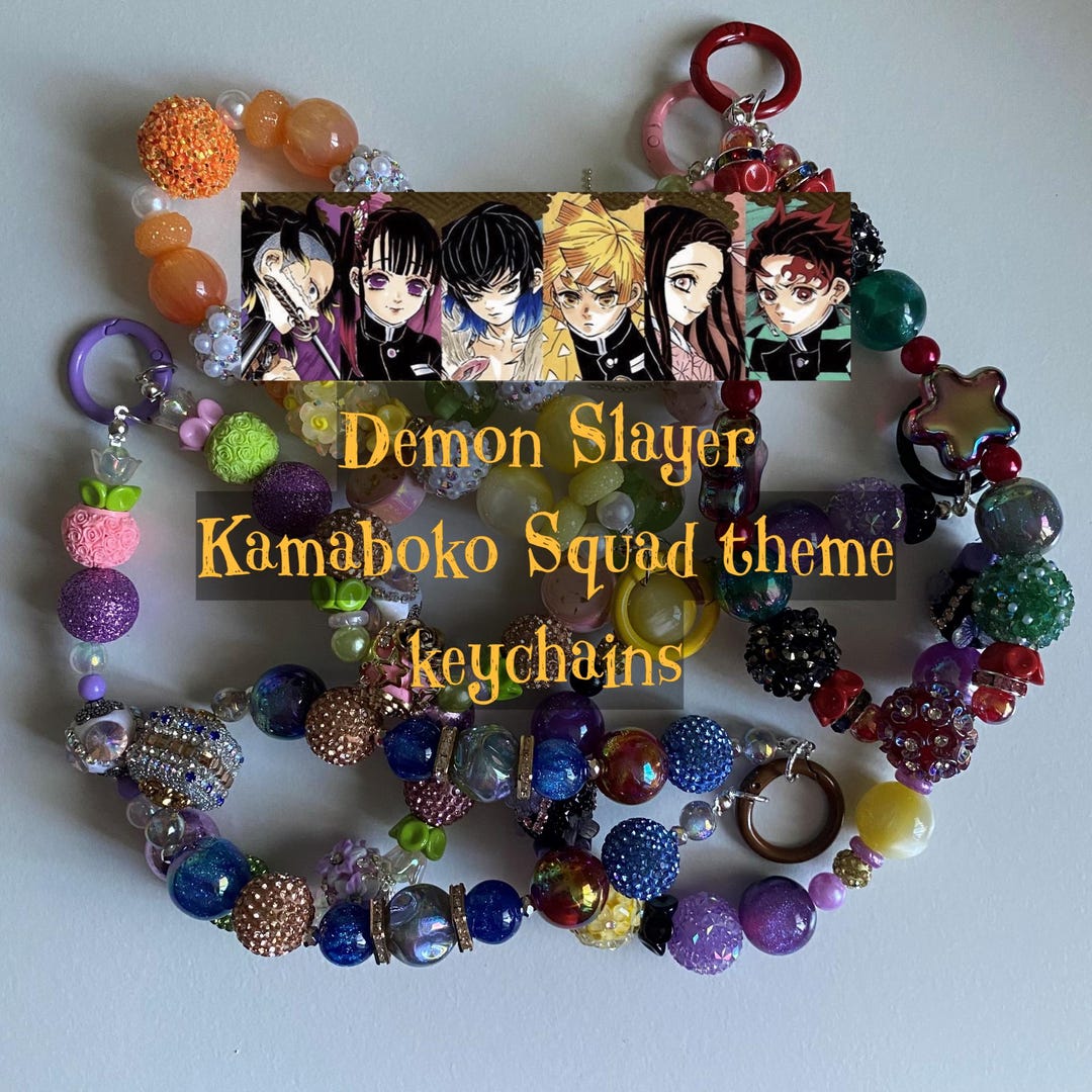 ＊SLAYER キーホルダー Anime Demon Slayer Inspired Keychains, Wristlet, Purse Charm II