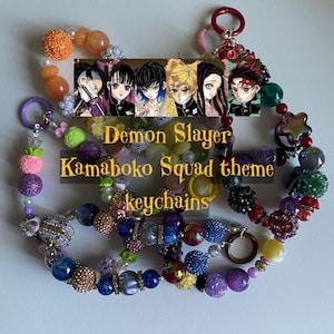 Anime Demon Slayer Inspired Keychains, Wristlet, Purse Charm II Kamaboko Squad